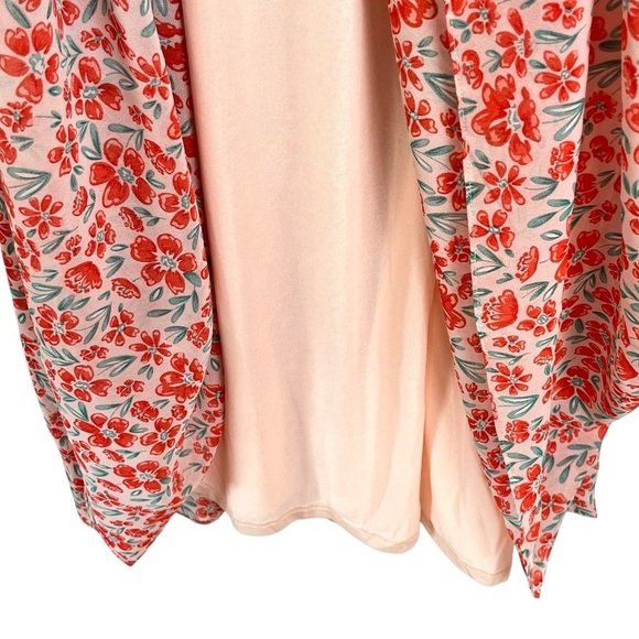 Pink Lily Peach Floral Babydoll Maxi Dress with Smocked Back Size Small - Picture 7 of 12